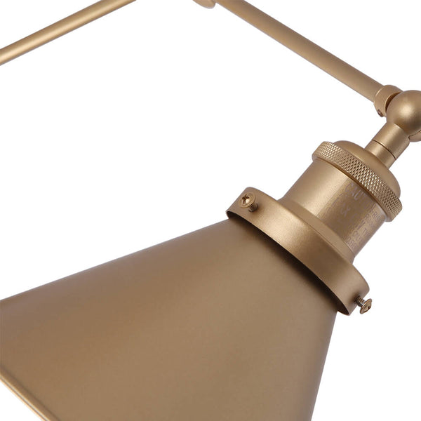 Thehouselights-Mid-Century Modern Metal Plug In Wall Lamp for Bedroom/Living Room-Wall Lights-Gold-