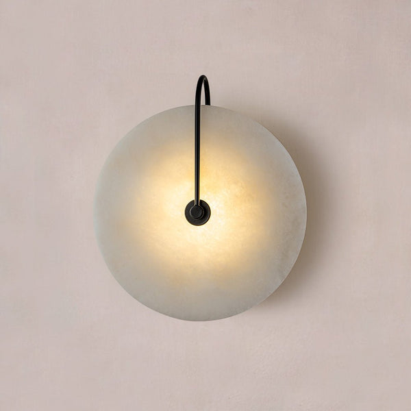 Thehouselights-Mid-century Wall Sconce With Circle Marble Shade-Wall Lights--