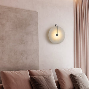Thehouselights-Mid-century Wall Sconce With Circle Marble Shade-Wall Lights--