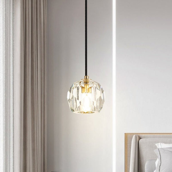 Thehouselights-Minimalist 1-light Crystal Pendant Light-Pendant--