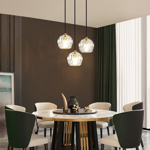 Thehouselights-Minimalist 1-light Crystal Pendant Light-Pendant--