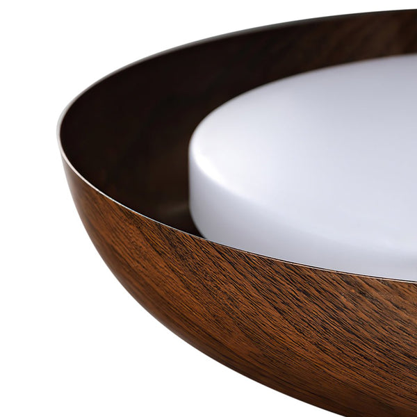 Thehouselights-Minimalist LED Acrylic & Metal Flush Mount-Ceiling Light-Warm White-Black+Gray