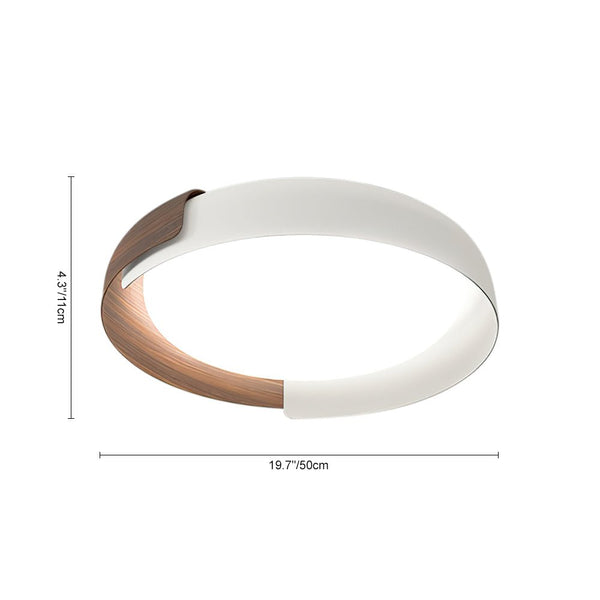 Thehouselights-Minimalist LED Acrylic & Metal Flush Mount-Ceiling Light-Warm White-Black+Gray