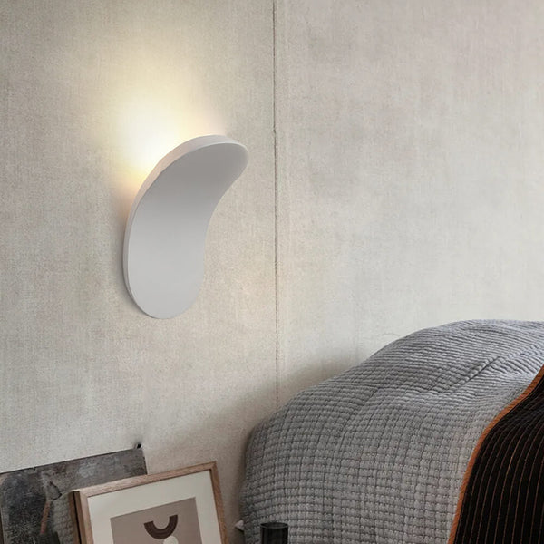 Thehouselights-Minimalist Modern Wall Sconce in Black/White Finish-Wall Lights-White-Warm White