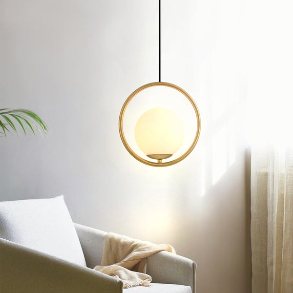 THEHOUSELIGHTS-Modern 1-Light Brass Kitchen Pendant Lighting-Pendant-S-Circle
