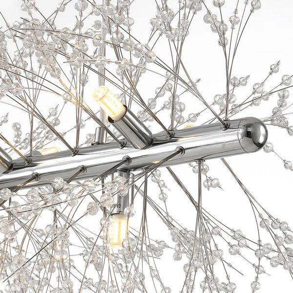 Thehouselights-Modern 12-Light Crystal Chandelier-Chandelier-Chrome-