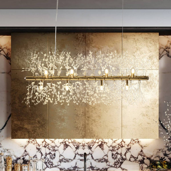Thehouselights-Modern 12-Light Crystal Chandelier-Chandelier-Gold-