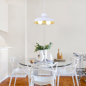 Thehouselights-Modern 3-Light Dome Hanging Pendant Light-Pendant-White-