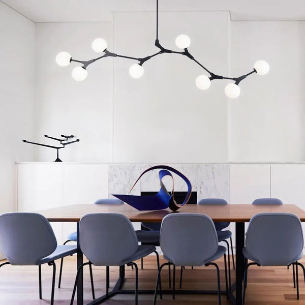 Thehouselights-Modern 8-Light Brass Chandelier-Chandelier-Black-