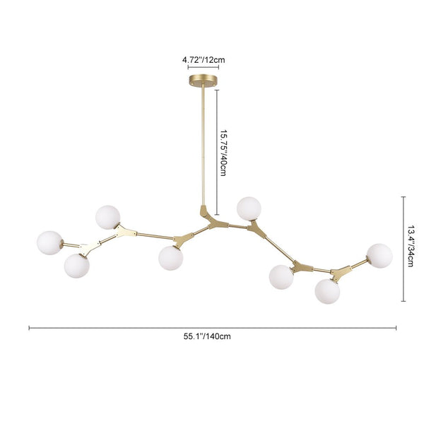 Thehouselights-Modern 8-Light Brass Chandelier-Chandelier-Black-
