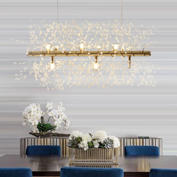 Thehouselights-Modern 9-Light Crystal Chandelier-Chandelier-Gold-