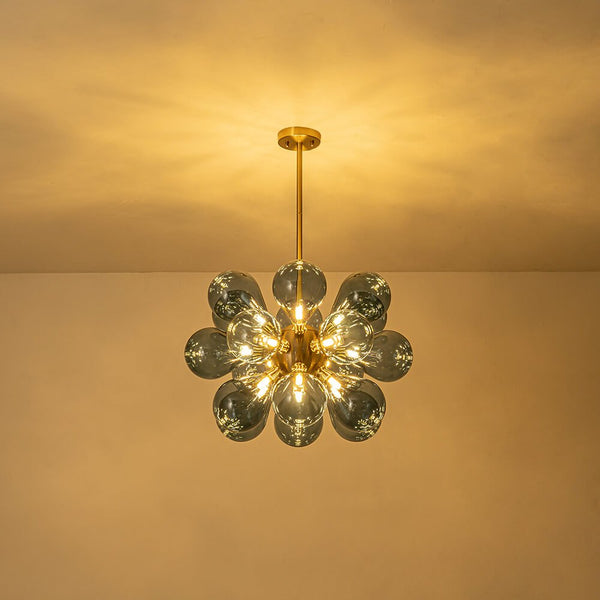 Thehouselights-Modern Blue Frosted Glass Bubble Sputnik Chandelier-Chandelier--