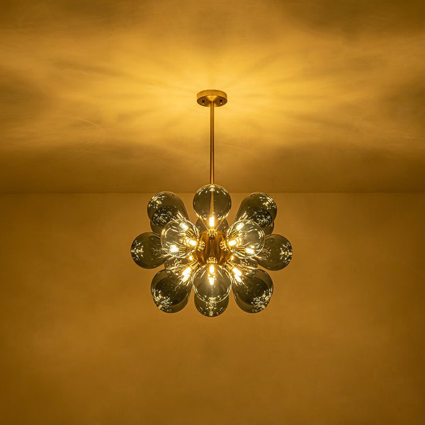 Thehouselights-Modern Blue Frosted Glass Bubble Sputnik Chandelier-Chandelier--