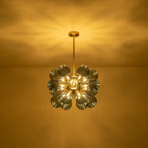 Thehouselights-Modern Blue Frosted Glass Bubble Sputnik Chandelier-Chandelier--