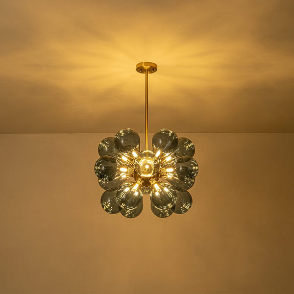 Thehouselights-Modern Blue Frosted Glass Bubble Sputnik Chandelier-Chandelier--