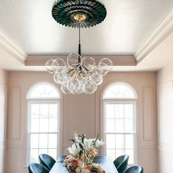 Thehouselights-Modern Bubble Glass Chandelier / Semi Flush Mount-Chandelier-Chandelier-Black