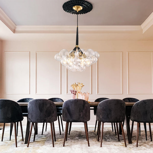 Thehouselights-Modern Bubble Glass Chandelier / Semi Flush Mount-Chandelier-Chandelier-Black