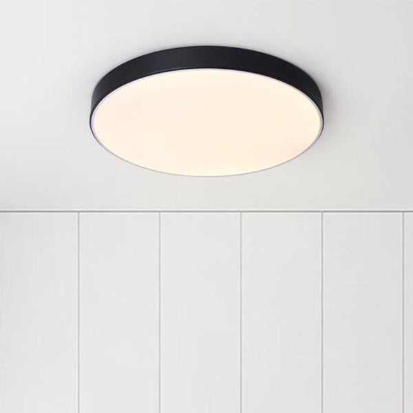 Thehouselights-Modern Circle LED Flush Mount Ceiling Light-Flush Mount-11 in.-Warm White/ Black