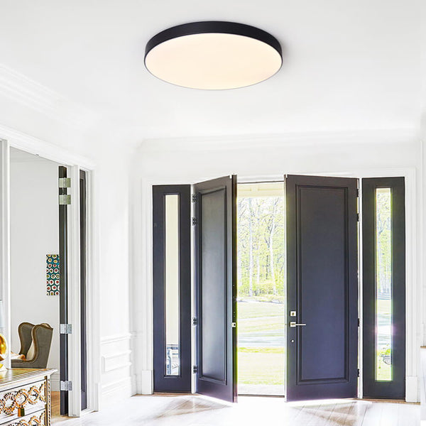 Thehouselights-Modern Circle LED Flush Mount Ceiling Light-Flush Mount-Black-40 cm.