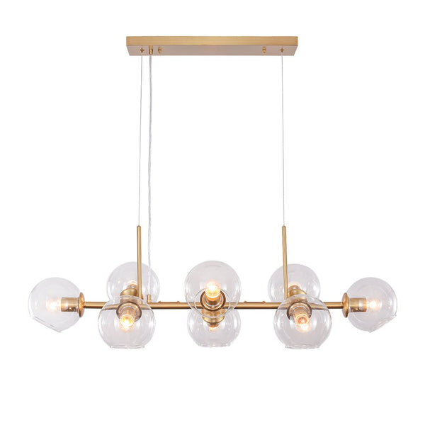 Thehouselights-Modern Clear Glass Globe Kitchen Island Chandelier-Chandelier-Black-