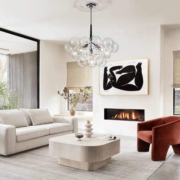Thehouselights-Modern Cluster Bubble Glass Chandelier-Chandelier-Black-