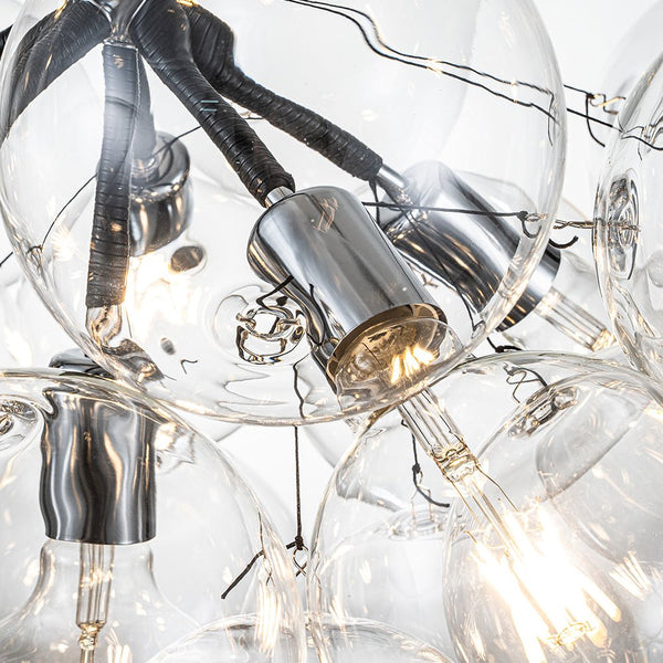 Thehouselights-Modern Cluster Bubble Glass Chandelier-Chandelier-Black-