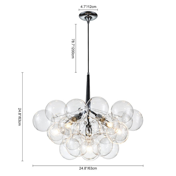 Thehouselights-Modern Cluster Bubble Glass Chandelier-Chandelier-Black-