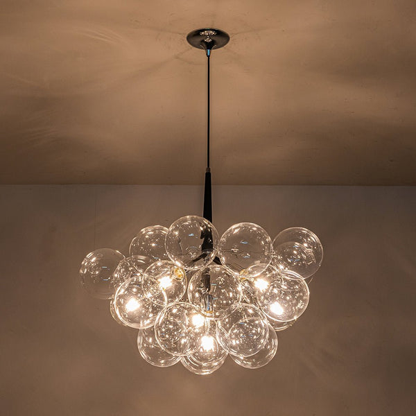 Thehouselights-Modern Cluster Bubble Glass Chandelier-Chandelier-Black-