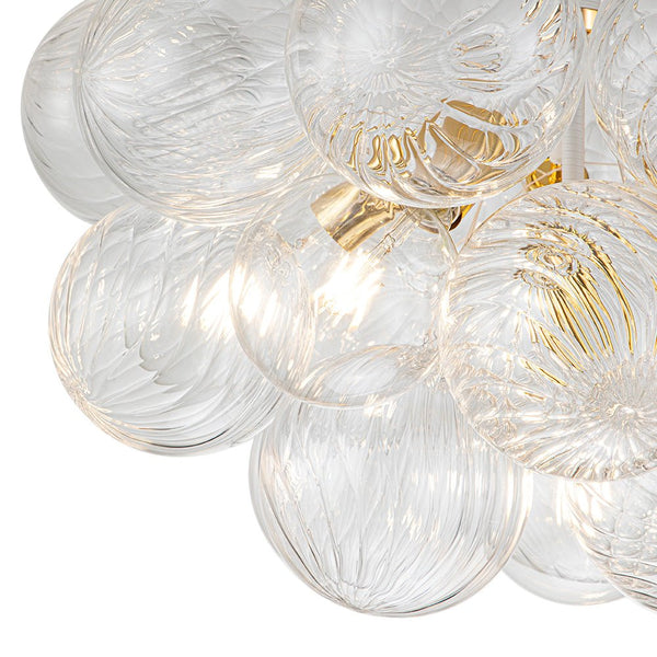 Thehouselights-Modern Cluster Bubble Ribbed Glass Chandelier-Chandelier-Black-