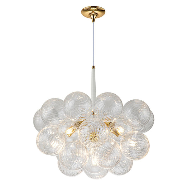 Thehouselights-Modern Cluster Bubble Ribbed Glass Chandelier-Chandelier-Black-