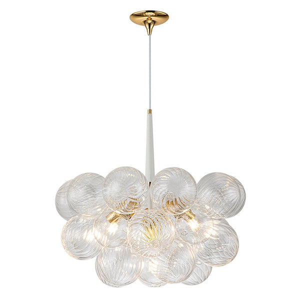 Thehouselights-Modern Cluster Bubble Ribbed Glass Chandelier-Chandelier-Black-