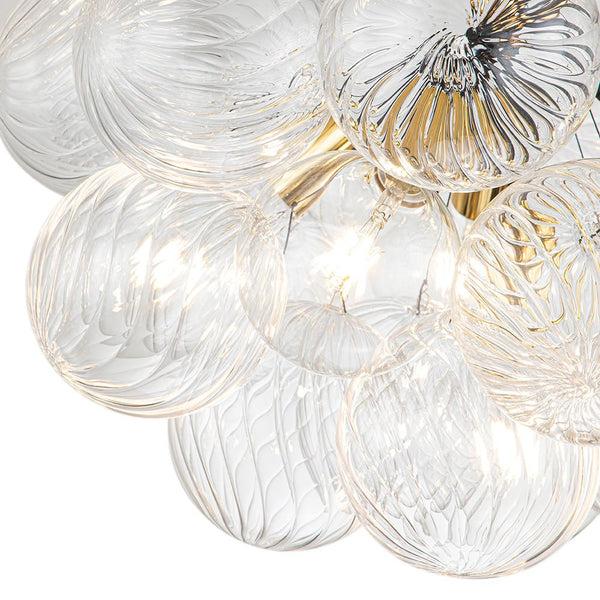 Thehouselights-Modern Cluster Bubble Ribbed Glass Chandelier-Chandelier-Black-