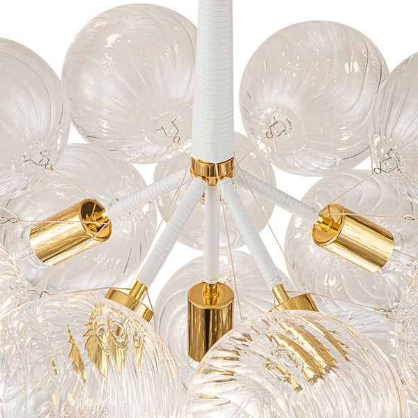 Thehouselights-Modern Cluster Bubble Ribbed Glass Chandelier-Chandelier-Black-