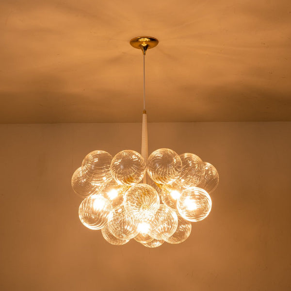 Thehouselights-Modern Cluster Bubble Ribbed Glass Chandelier-Chandelier-Black-