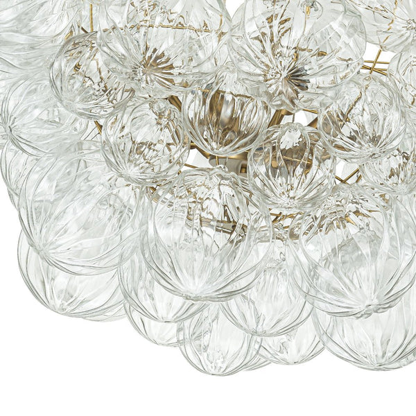 Thehouselights-Modern Cluster Petal Glass Globe Bubble Chandelier-Chandelier-8-Light-Brass