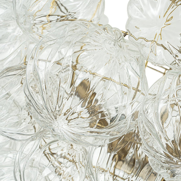Thehouselights-Modern Cluster Petal Glass Globe Bubble Chandelier-Chandelier-8-Light-Brass