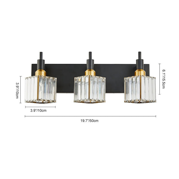Thehouselights-Modern Glam Crystal Wall Sconce Bathroom Vanity Light-Wall Lights-Chrome-2-Light