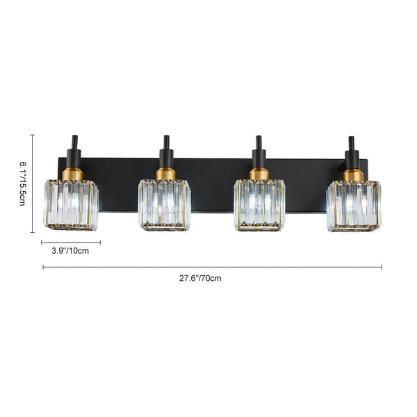 Thehouselights-Modern Glam Crystal Wall Sconce Bathroom Vanity Light-Wall Lights-Chrome-2-Light