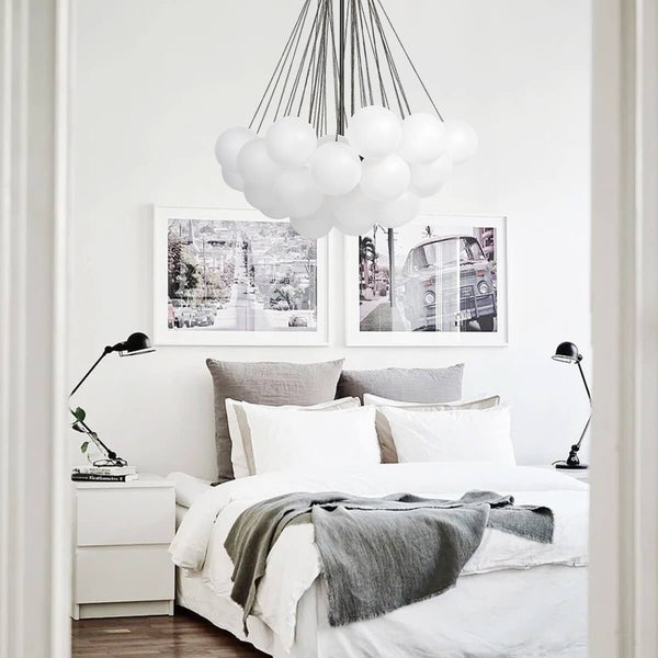 Thehouselights-Modern Glass Bubble Chandelier Light-Chandelier-37 Bubbles-Black