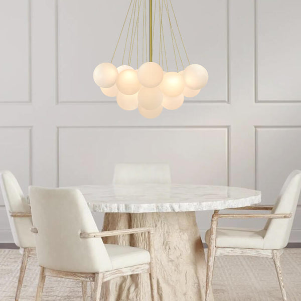 Thehouselights-Modern Glass Cluster Bubble Chandelier Light-Chandelier-19 Bubbles-Gold