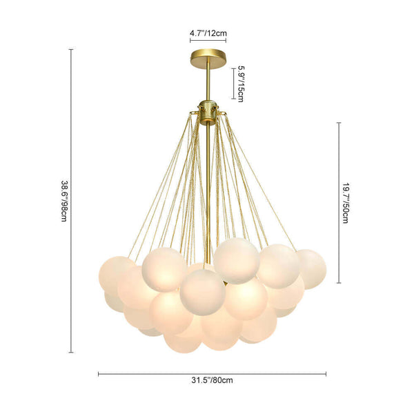 Thehouselights-Modern Glass Cluster Bubble Chandelier Light-Chandelier-37 Bubbles-Black