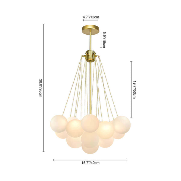 Thehouselights-Modern Glass Cluster Bubble Chandelier Light-Chandelier-37 Bubbles-Black