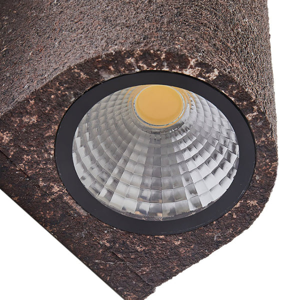 Thehouselights-Modern LED Cylinder Stone Wall Sconce-Wall Lights-Light Red-Warm White