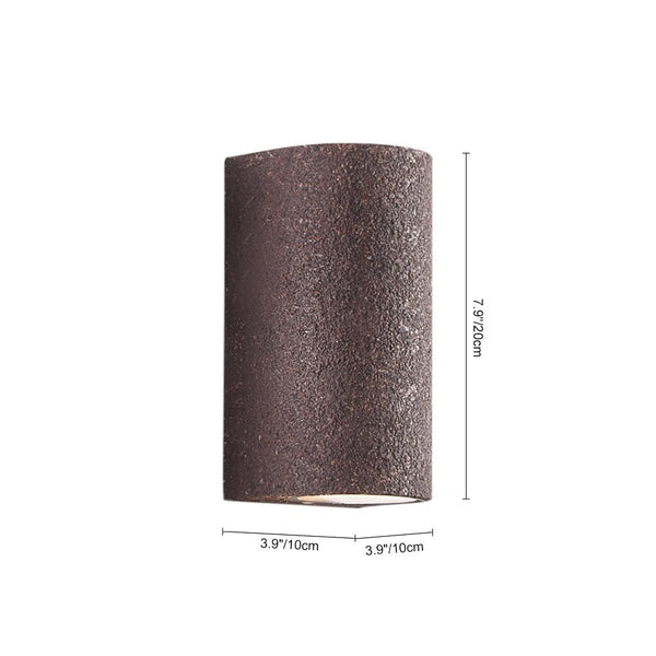 Thehouselights-Modern LED Cylinder Stone Wall Sconce-Wall Lights-Light Red-Warm White