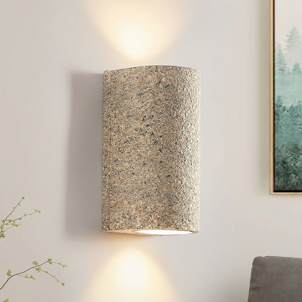 Thehouselights-Modern LED Cylinder Stone Wall Sconce-Wall Lights-Yellow-Warm White