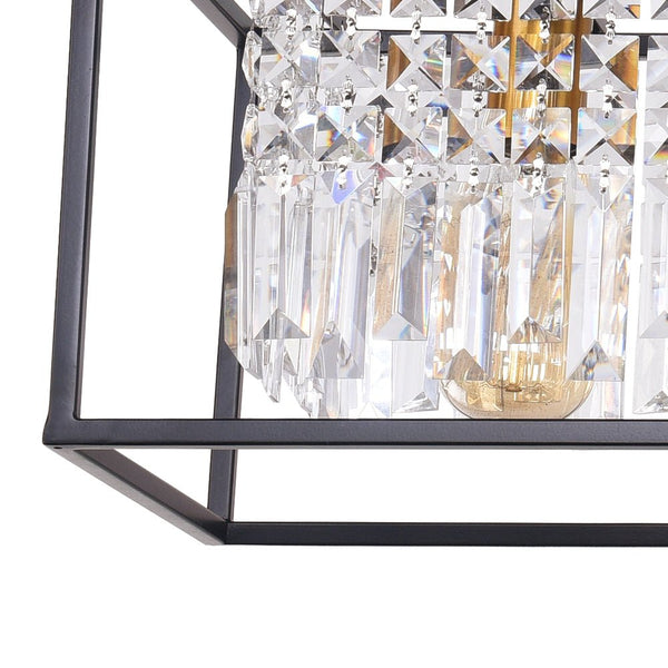 Thehouselights-Modern Rectangle Crystal Island Linear Chandelier-Chandelier--