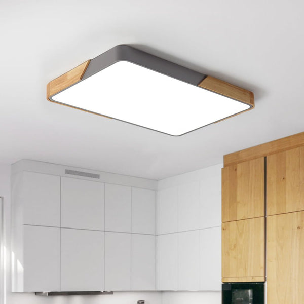 Thehouselights-Modern Rectangle LED Flush Mount Ceiling Light-Flush Mount-Rectangle with Remote Control-Grey