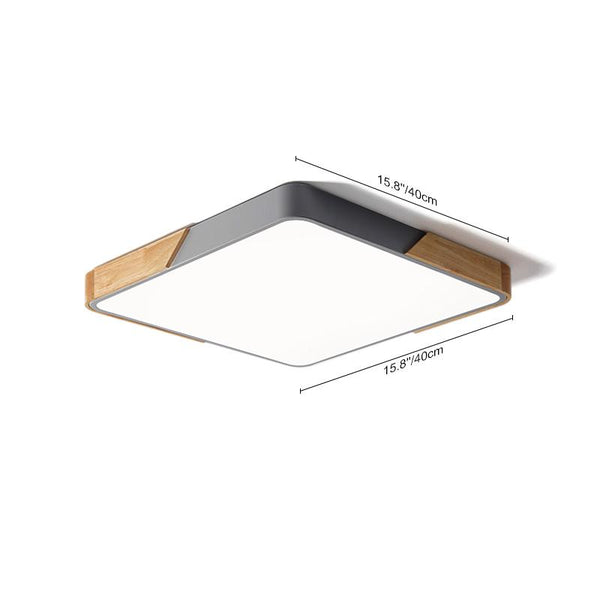 Thehouselights-Modern Rectangle LED Flush Mount Ceiling Light-Flush Mount-Rectangle with Remote Control-White