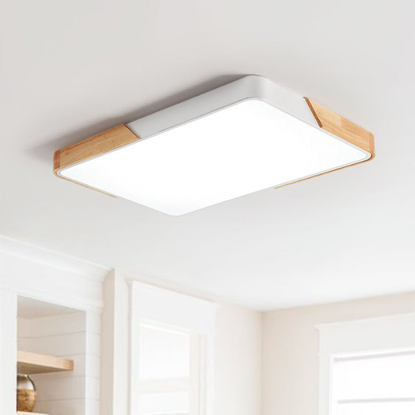 Thehouselights-Modern Rectangle LED Flush Mount Ceiling Light-Flush Mount-Rectangle with Remote Control-White