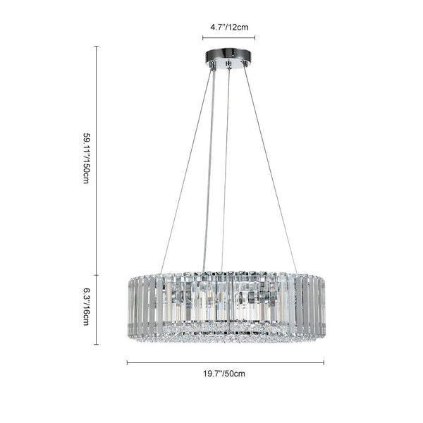Thehouselights-Modern Round Crystal Chandelier-Chandelier--